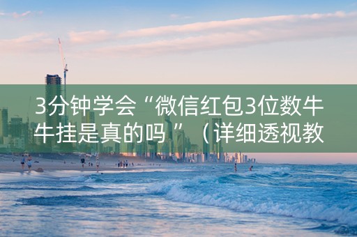 3分钟学会“微信红包3位数牛牛挂是真的吗 ”（详细透视教程）-哔哩哔哩