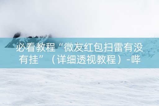 必看教程“微友红包扫雷有没有挂”（详细透视教程）-哔哩哔哩