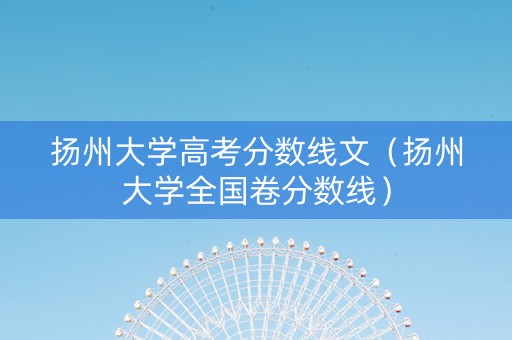 扬州大学高考分数线文（扬州大学全国卷分数线）