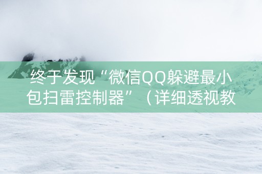 终于发现“微信QQ躲避最小包扫雷控制器”（详细透视教程）-哔哩哔哩