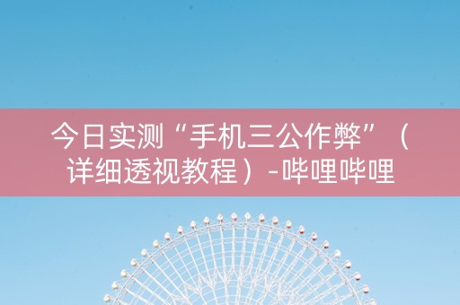 今日实测“手机三公作弊”（详细透视教程）-哔哩哔哩