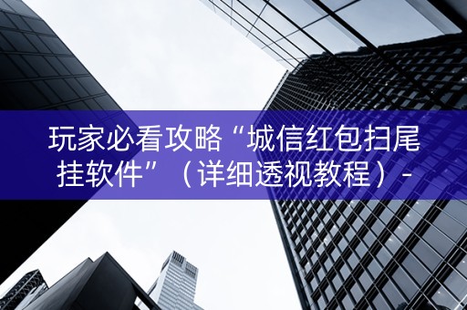 玩家必看攻略“城信红包扫尾挂软件”（详细透视教程）-哔哩哔哩