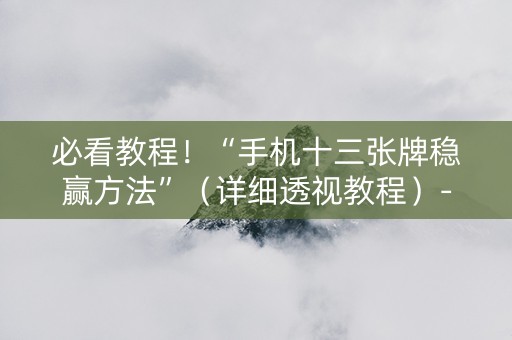 必看教程！“手机十三张牌稳赢方法”（详细透视教程）-哔哩哔哩