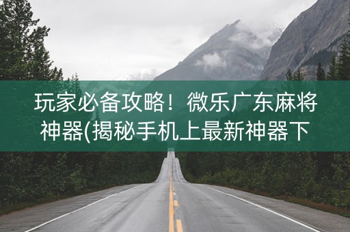 玩家必备攻略！微乐广东麻将神器(揭秘手机上最新神器下载)