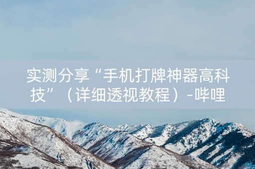实测分享“手机打牌神器高科技”（详细透视教程）-哔哩哔哩