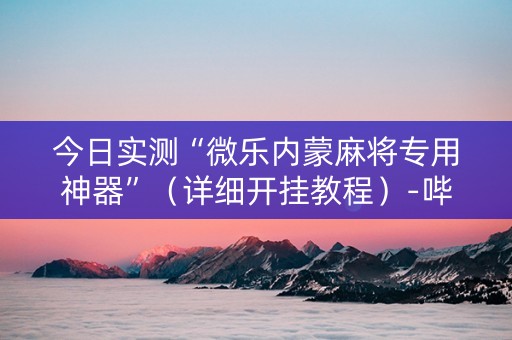 今日实测“微乐内蒙麻将专用神器”（详细开挂教程）-哔哩哔哩