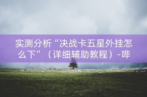 实测分析“决战卡五星外挂怎么下”（详细辅助教程）-哔哩哔哩