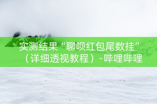 实测结果“聊呗红包尾数挂”（详细透视教程）-哔哩哔哩
