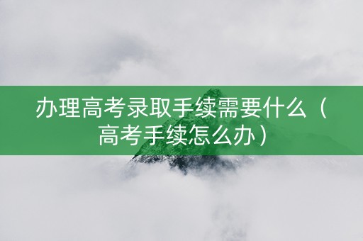 办理高考录取手续需要什么（高考手续怎么办）