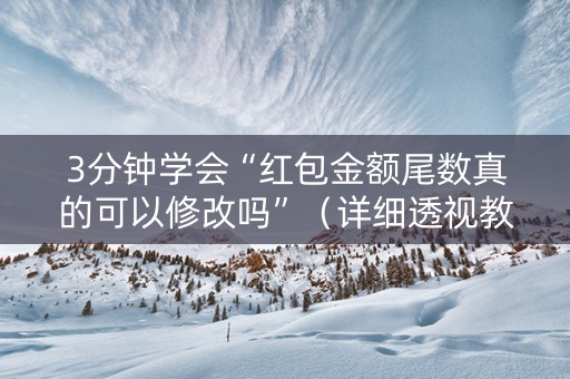 3分钟学会“红包金额尾数真的可以修改吗”（详细透视教程）-哔哩哔哩