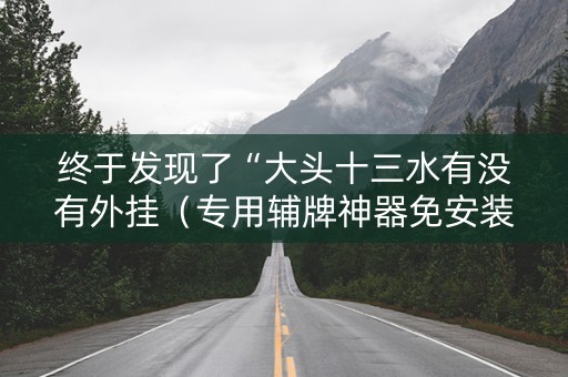 终于发现了“大头十三水有没有外挂（专用辅牌神器免安装）