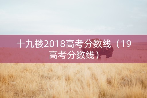 十九楼2018高考分数线（19高考分数线）