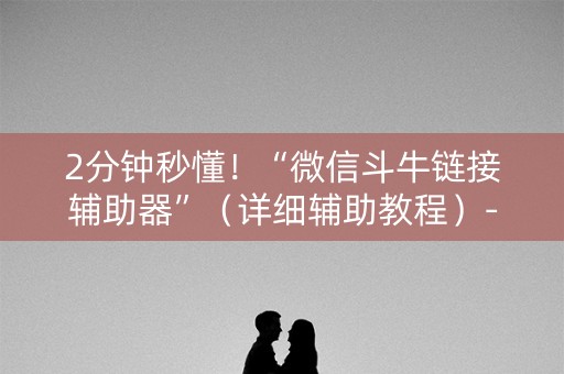 2分钟秒懂！“微信斗牛链接辅助器”（详细辅助教程）-哔哩哔哩