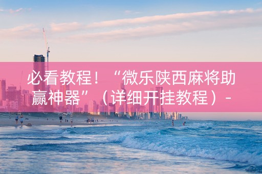 必看教程！“微乐陕西麻将助赢神器”（详细开挂教程）-哔哩哔哩