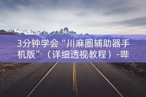 3分钟学会“川麻圈辅助器手机版”（详细透视教程）-哔哩哔哩