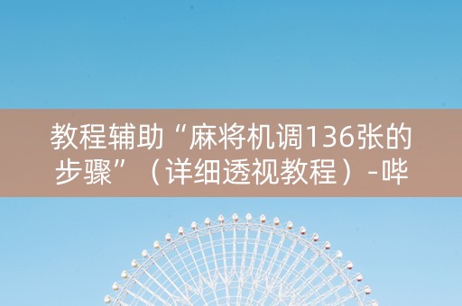 教程辅助“麻将机调136张的步骤”（详细透视教程）-哔哩哔哩