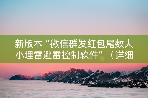 新版本“微信群发红包尾数大小埋雷避雷控制软件”（详细透视教程）-哔哩哔哩