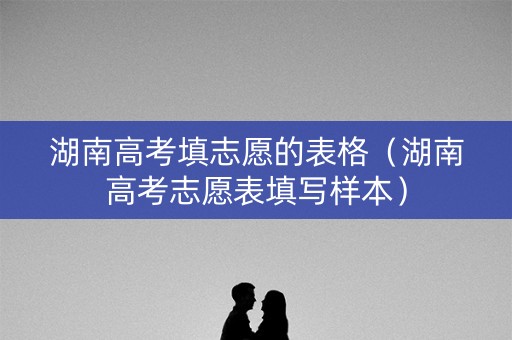湖南高考填志愿的表格（湖南高考志愿表填写样本）