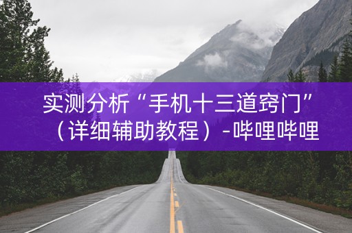 实测分析“手机十三道窍门”（详细辅助教程）-哔哩哔哩