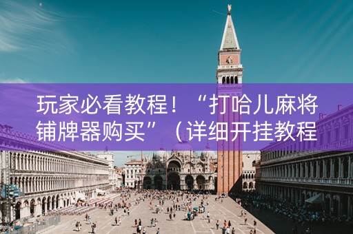 玩家必看教程！“打哈儿麻将铺牌器购买”（详细开挂教程）-哔哩哔哩