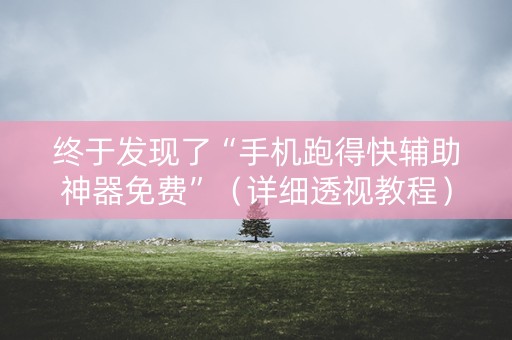 终于发现了“手机跑得快辅助神器免费”（详细透视教程）-哔哩哔哩
