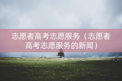 志愿者高考志愿服务（志愿者高考志愿服务的新闻）