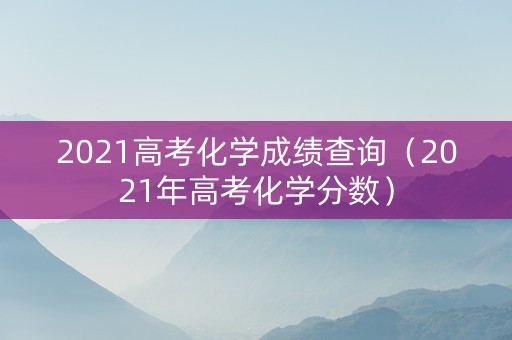 2021高考化学成绩查询（2021年高考化学分数）