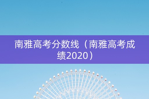 南雅高考分数线（南雅高考成绩2020）