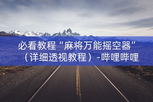 必看教程“麻将万能摇空器”（详细透视教程）-哔哩哔哩