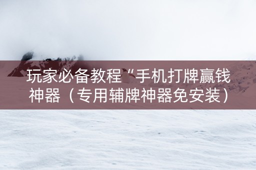 玩家必备教程“手机打牌赢钱神器（专用辅牌神器免安装）