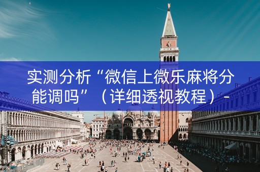 实测分析“微信上微乐麻将分能调吗”（详细透视教程）-哔哩哔哩