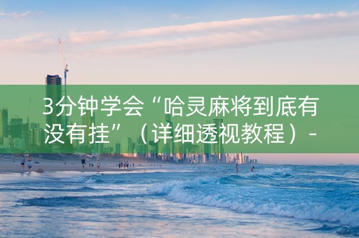3分钟学会“哈灵麻将到底有没有挂”（详细透视教程）-哔哩哔哩
