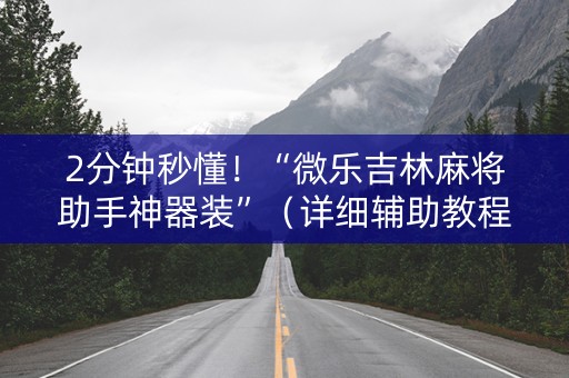 2分钟秒懂！“微乐吉林麻将助手神器装”（详细辅助教程）-哔哩哔哩