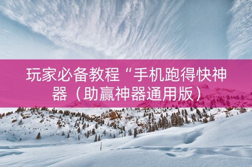 玩家必备教程“手机跑得快神器（助赢神器通用版）