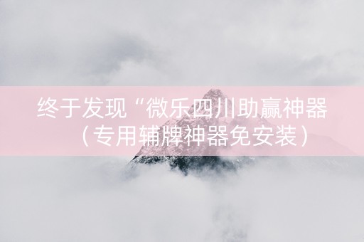 终于发现“微乐四川助赢神器（专用辅牌神器免安装）