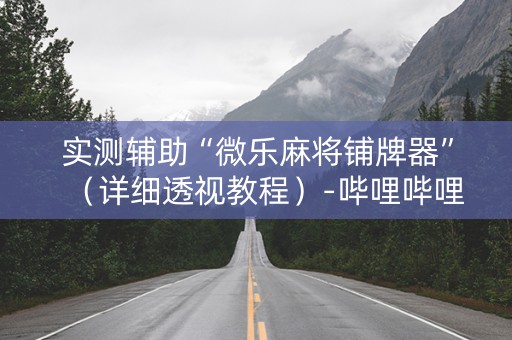 实测辅助“微乐麻将铺牌器”（详细透视教程）-哔哩哔哩