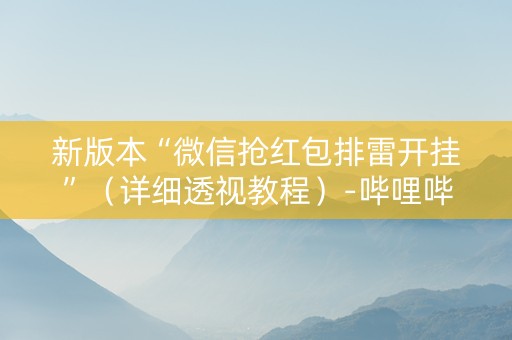 新版本“微信抢红包排雷开挂”（详细透视教程）-哔哩哔哩
