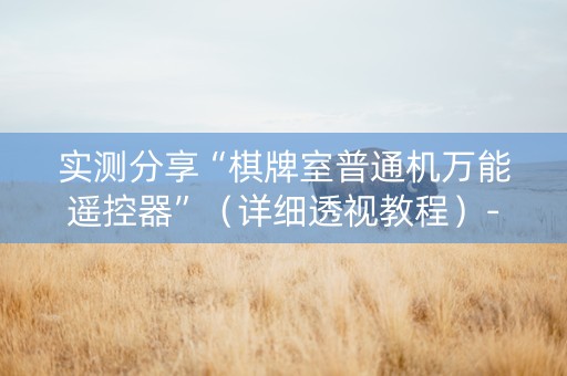 实测分享“棋牌室普通机万能遥控器”（详细透视教程）-哔哩哔哩