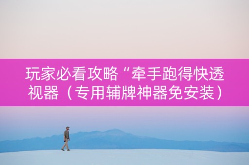 玩家必看攻略“牵手跑得快透视器（专用辅牌神器免安装）