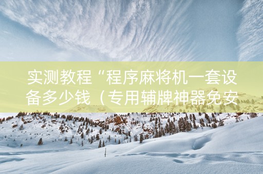 实测教程“程序麻将机一套设备多少钱（专用辅牌神器免安装）