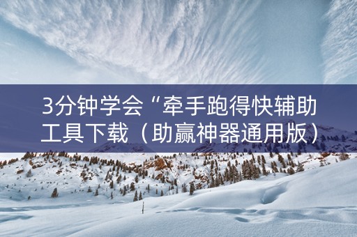 3分钟学会“牵手跑得快辅助工具下载（助赢神器通用版）