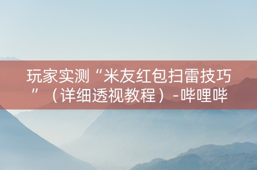 玩家实测“米友红包扫雷技巧”（详细透视教程）-哔哩哔哩
