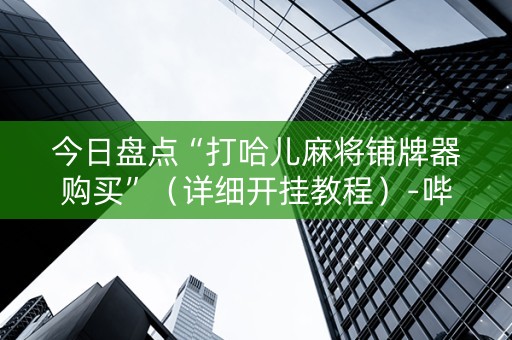 今日盘点“打哈儿麻将铺牌器购买”（详细开挂教程）-哔哩哔哩
