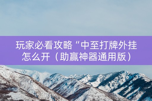 玩家必看攻略“中至打牌外挂怎么开（助赢神器通用版）