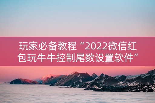 玩家必备教程“2022微信红包玩牛牛控制尾数设置软件”（详细透视教程）-哔哩哔哩