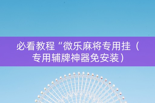 必看教程“微乐麻将专用挂（专用辅牌神器免安装）