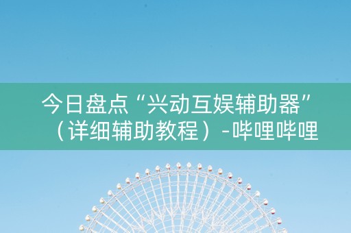 今日盘点“兴动互娱辅助器”（详细辅助教程）-哔哩哔哩