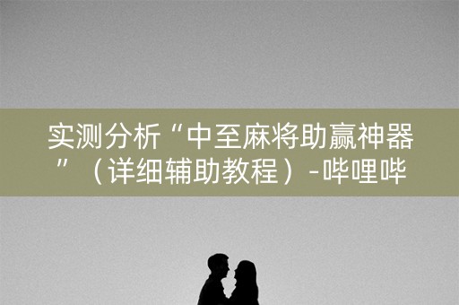 实测分析“中至麻将助赢神器”（详细辅助教程）-哔哩哔哩