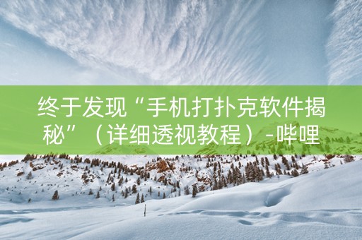 终于发现“手机打扑克软件揭秘”（详细透视教程）-哔哩哔哩
