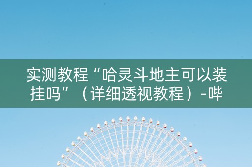 实测教程“哈灵斗地主可以装挂吗”（详细透视教程）-哔哩哔哩